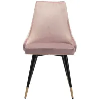 Piccolo Dining Chair (Set of 2) in Pink, Black & Gold by Zuo Modern