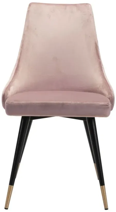 Piccolo Dining Chair (Set of 2) in Pink, Black & Gold by Zuo Modern