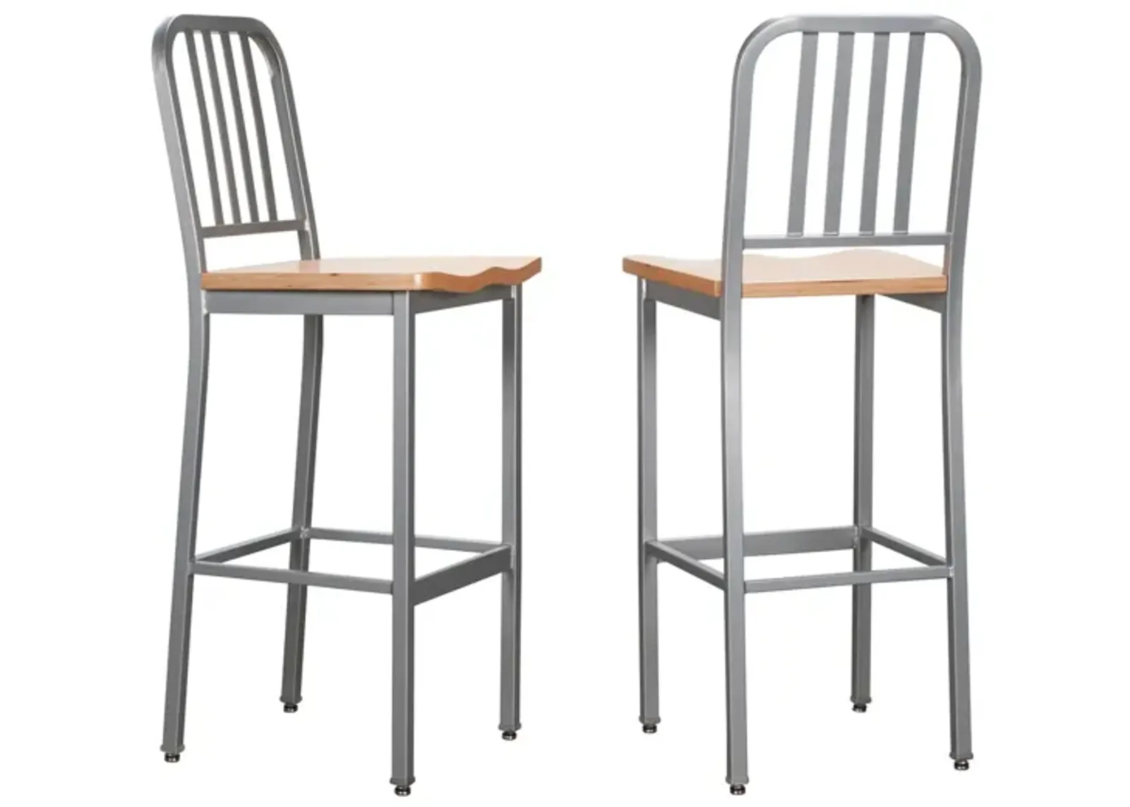 Frazier Barstool (2) in Silver by Linon Home Decor