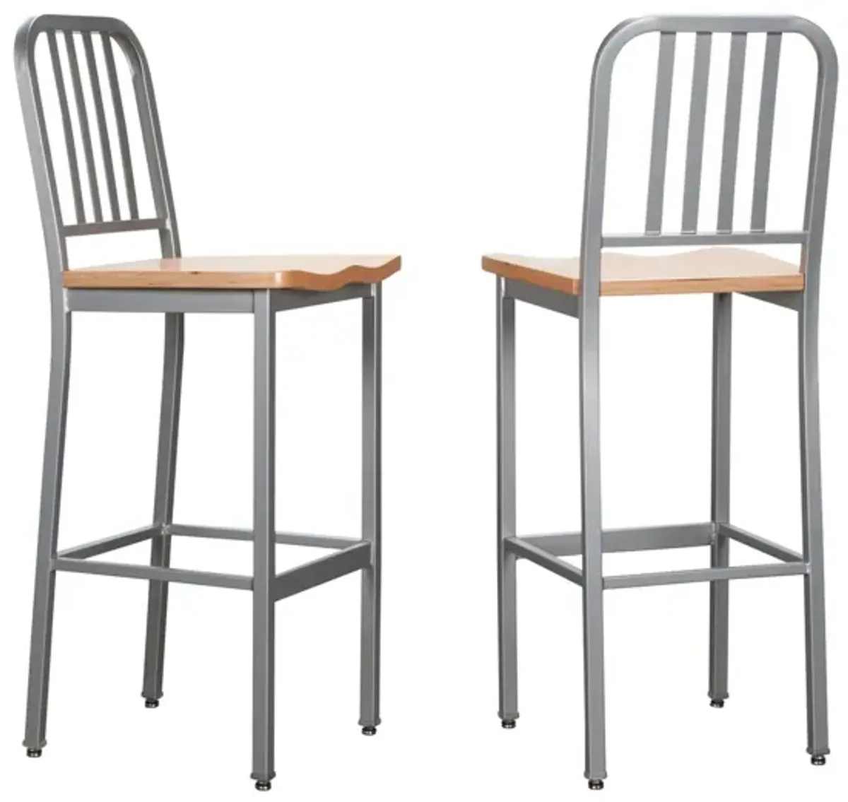 Frazier Barstool (2) in Silver by Linon Home Decor