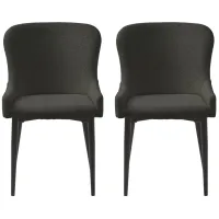 Ontario Dining Chairs- Set of 2 in Deep Gray by Unique Furniture