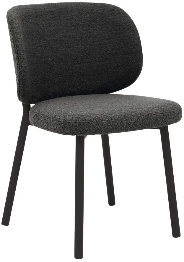 Swan Boucle Dining Chairs- Set of 2 in Deep Gray by Unique Furniture