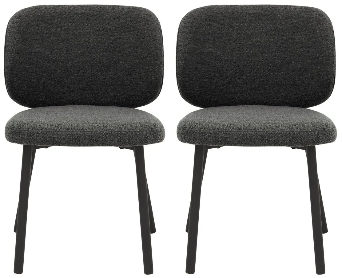Swan Boucle Dining Chairs- Set of 2 in Deep Gray by Unique Furniture