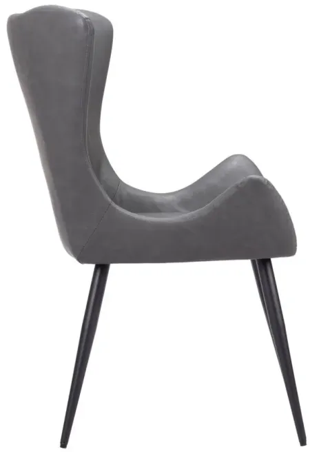 Alejandro Dining Chair (Set of 2) in Vintage Black, Matte Black by Zuo Modern