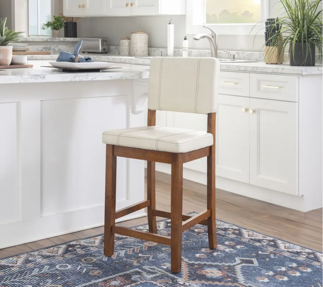 Milano Counter Stool in Beige by Linon Home Decor