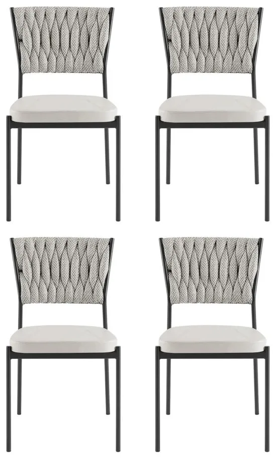 Leander Dining Chair: Set of 4 in Alpine Light Gray/Fairfax Gray by New Pacific Direct