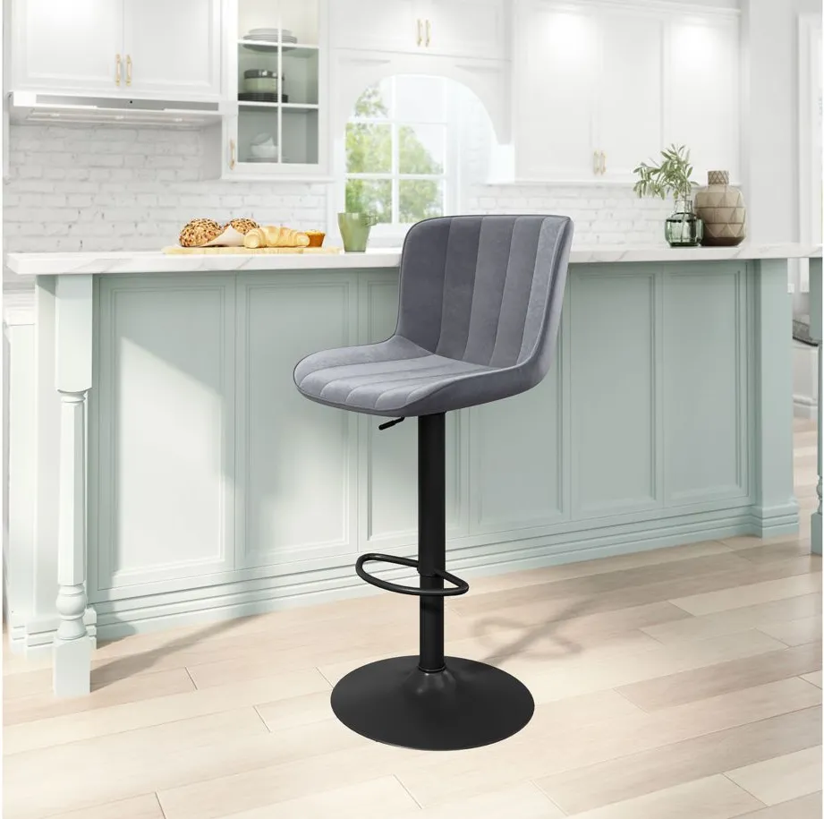 Tarley Bar Stool in Gray, Black by Zuo Modern