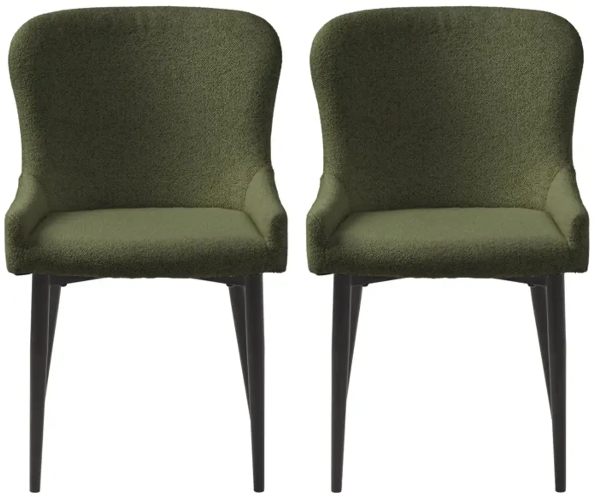 Ontario Dining Chairs- Set of 2 in Forest Green by Unique Furniture