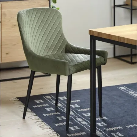 Ontario Dining Chairs- Set of 2 in Forest Green by Unique Furniture