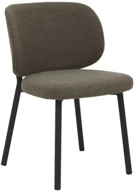 Swan Boucle Dining Chairs- Set of 2 in Brown Boucle by Unique Furniture