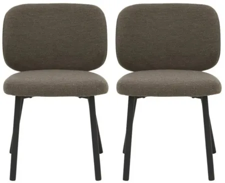 Swan Boucle Dining Chairs- Set of 2 in Brown Boucle by Unique Furniture