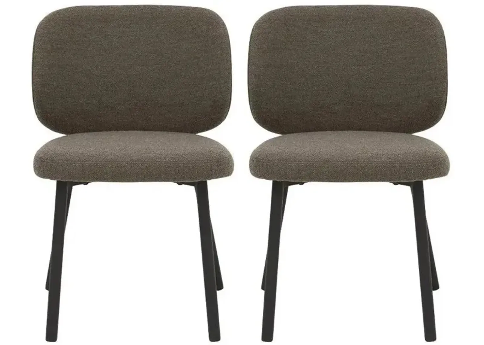 Swan Boucle Dining Chairs- Set of 2 in Brown Boucle by Unique Furniture