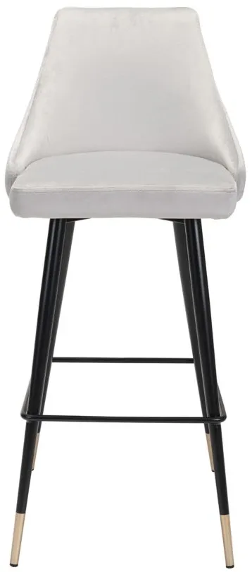 Piccolo Bar Stool in Gray, Black & Gold by Zuo Modern