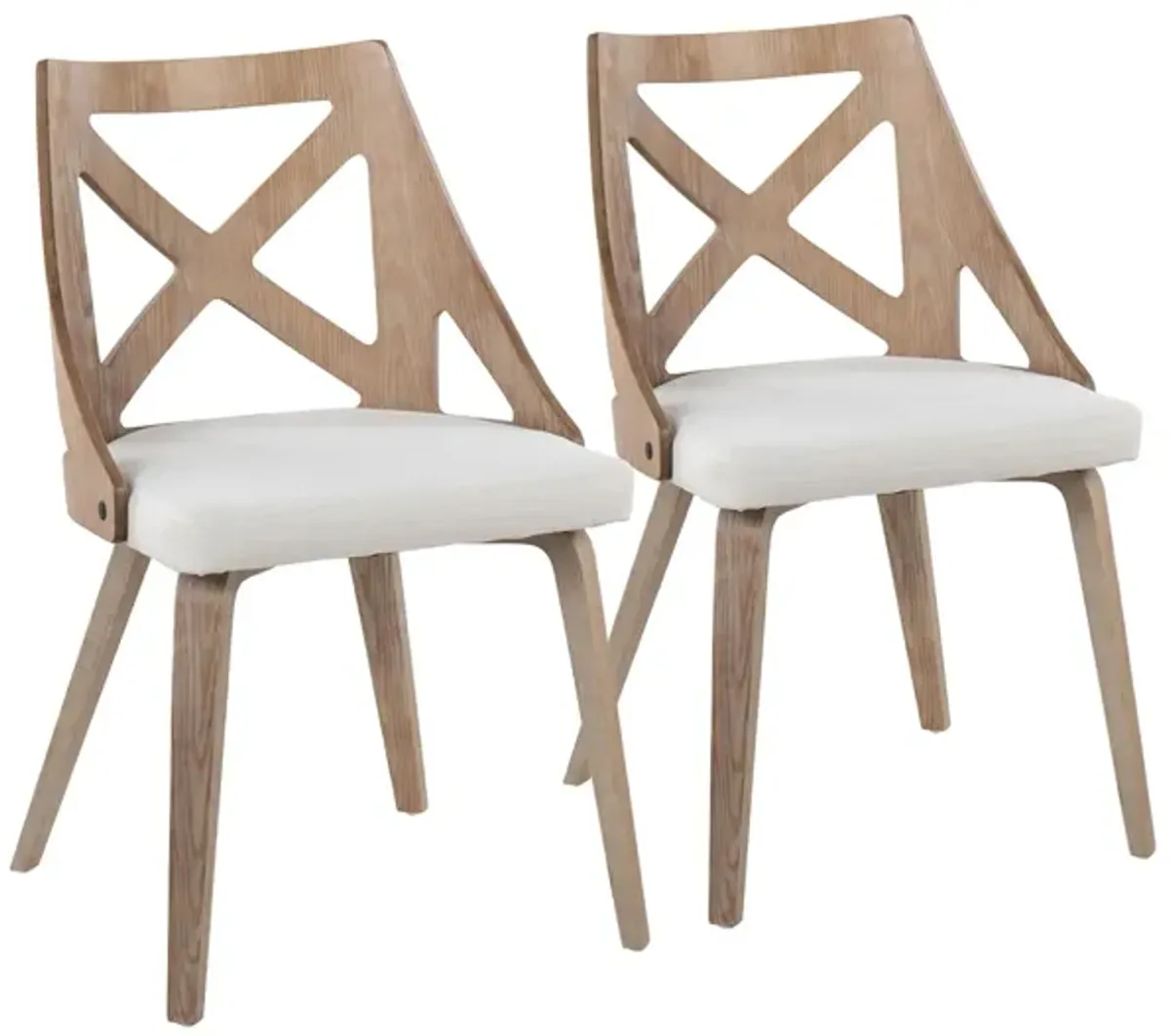 Charlotte Chairs - Set of 2 in Cream by Lumisource