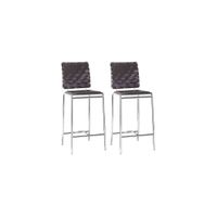 Criss Cross Counter-Height Stool: Set of 2 in Espresso, Silver by Zuo Modern
