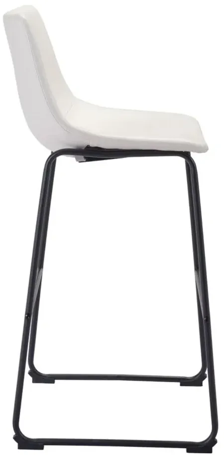 Smart Bar Stool: Set of 2 in Distressed White, Black by Zuo Modern