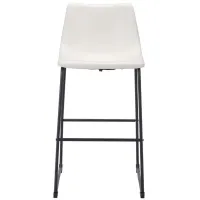 Smart Bar Stool: Set of 2 in Distressed White, Black by Zuo Modern