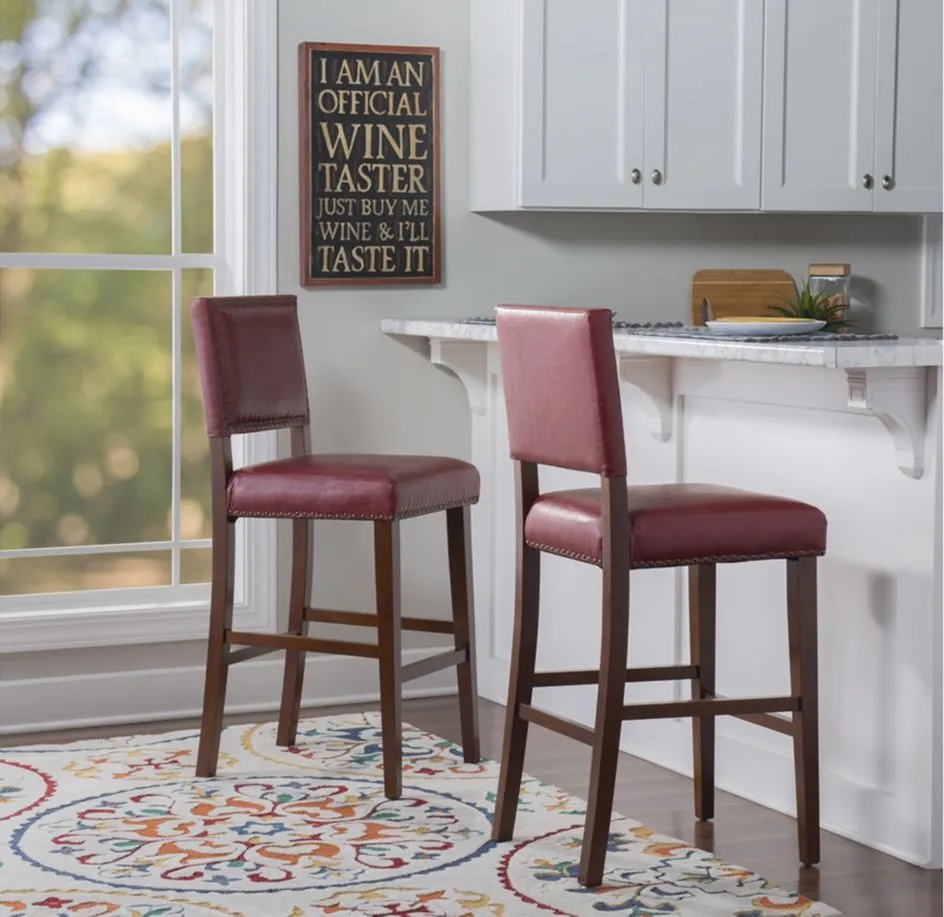 Brook Bar Stool in Red by Linon Home Decor