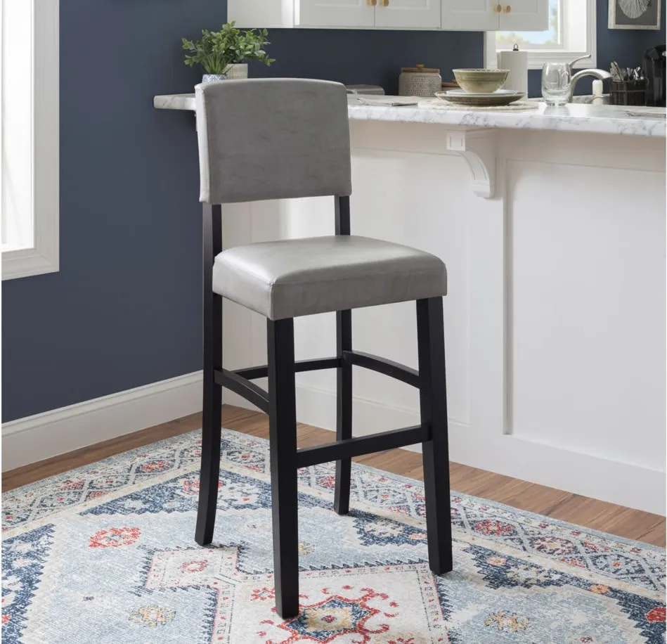 Monaco Bar Stool in Gray by Linon Home Decor