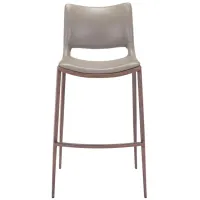 Ace Bar Stool: Set of 2 in Gray, Dark Brown by Zuo Modern