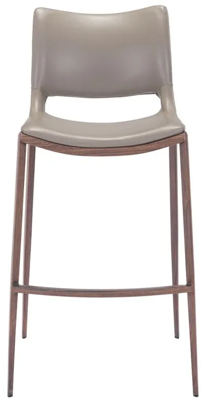 Ace Bar Stool: Set of 2 in Gray, Dark Brown by Zuo Modern