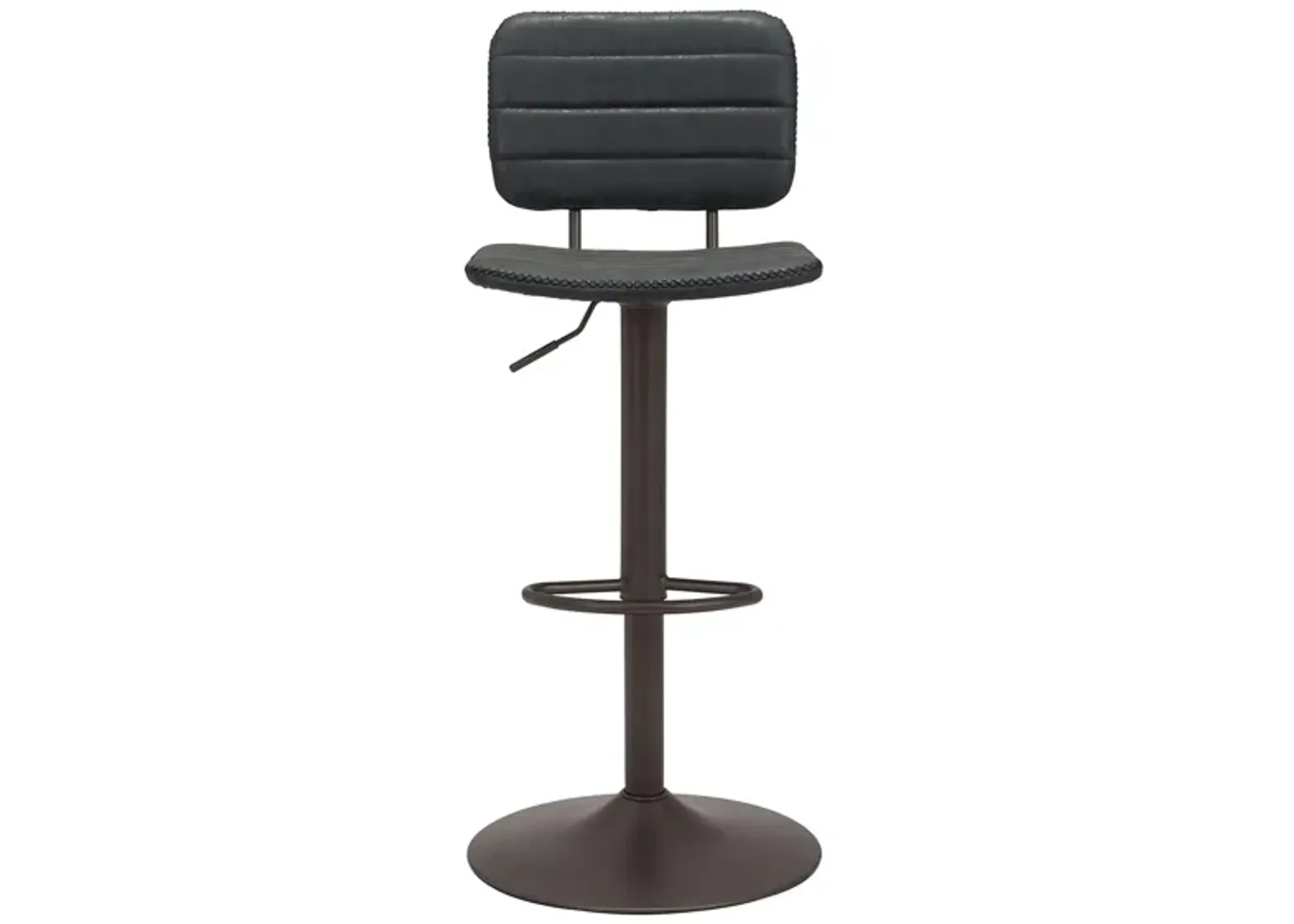 Holden Vintage Bar Stool in Vintage Black, Black by Zuo Modern