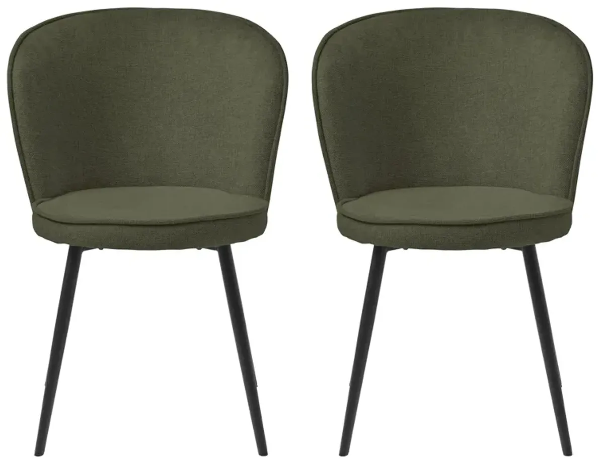 Burnaby Dining Chairs- Set of 2 in Olive Green by Unique Furniture