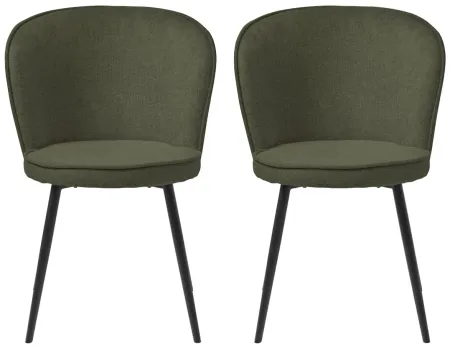 Burnaby Dining Chairs- Set of 2 in Olive Green by Unique Furniture