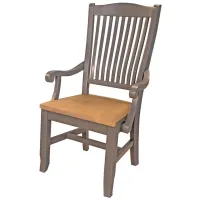 Port Townsend Slatback Arm Chair - Set of 2 in Gull Gray-Seaside Pine by A-America