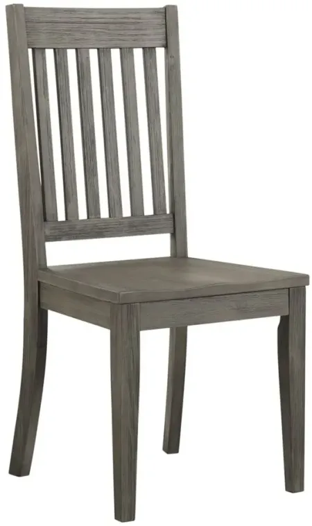 Huron Slatback Dining Chair - Set of 2 in Distressed Gray by A-America