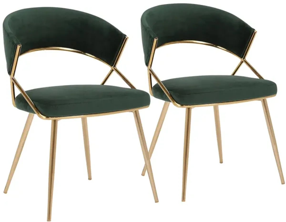 Jie Dining Chairs - Set of 2 in Green by Lumisource