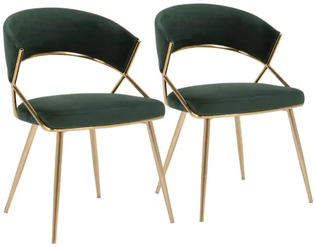Jie Dining Chairs - Set of 2 in Green by Lumisource