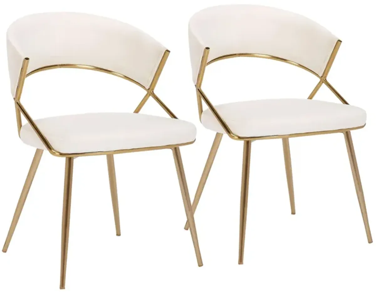 Jie Dining Chairs - Set of 2 in Cream by Lumisource