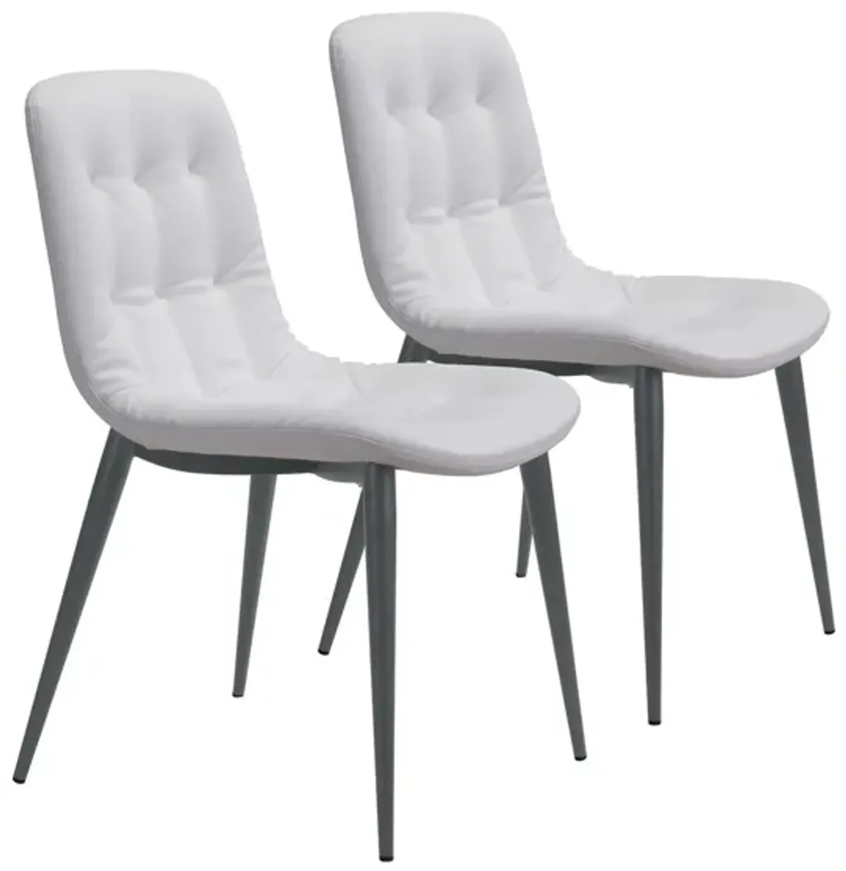 Tangiers Dining Chair: Set of 2 in White, Black by Zuo Modern