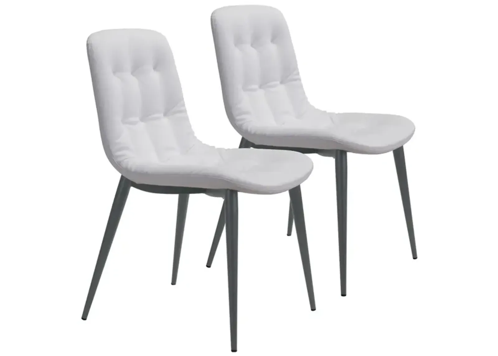 Tangiers Dining Chair: Set of 2 in White, Black by Zuo Modern