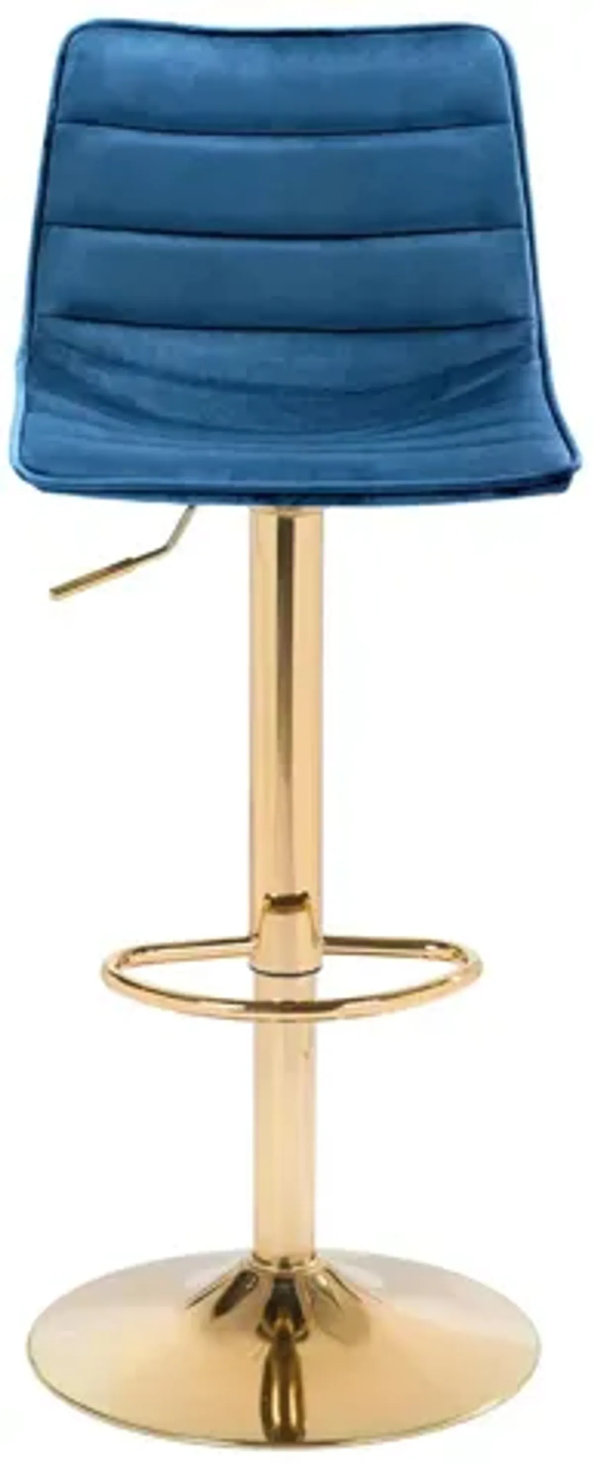 Prima Bar Stool in Dark Blue, Gold by Zuo Modern