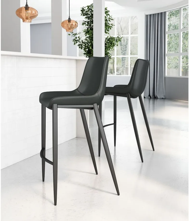 Magnus Bar Stool: Set of 2 in Black by Zuo Modern