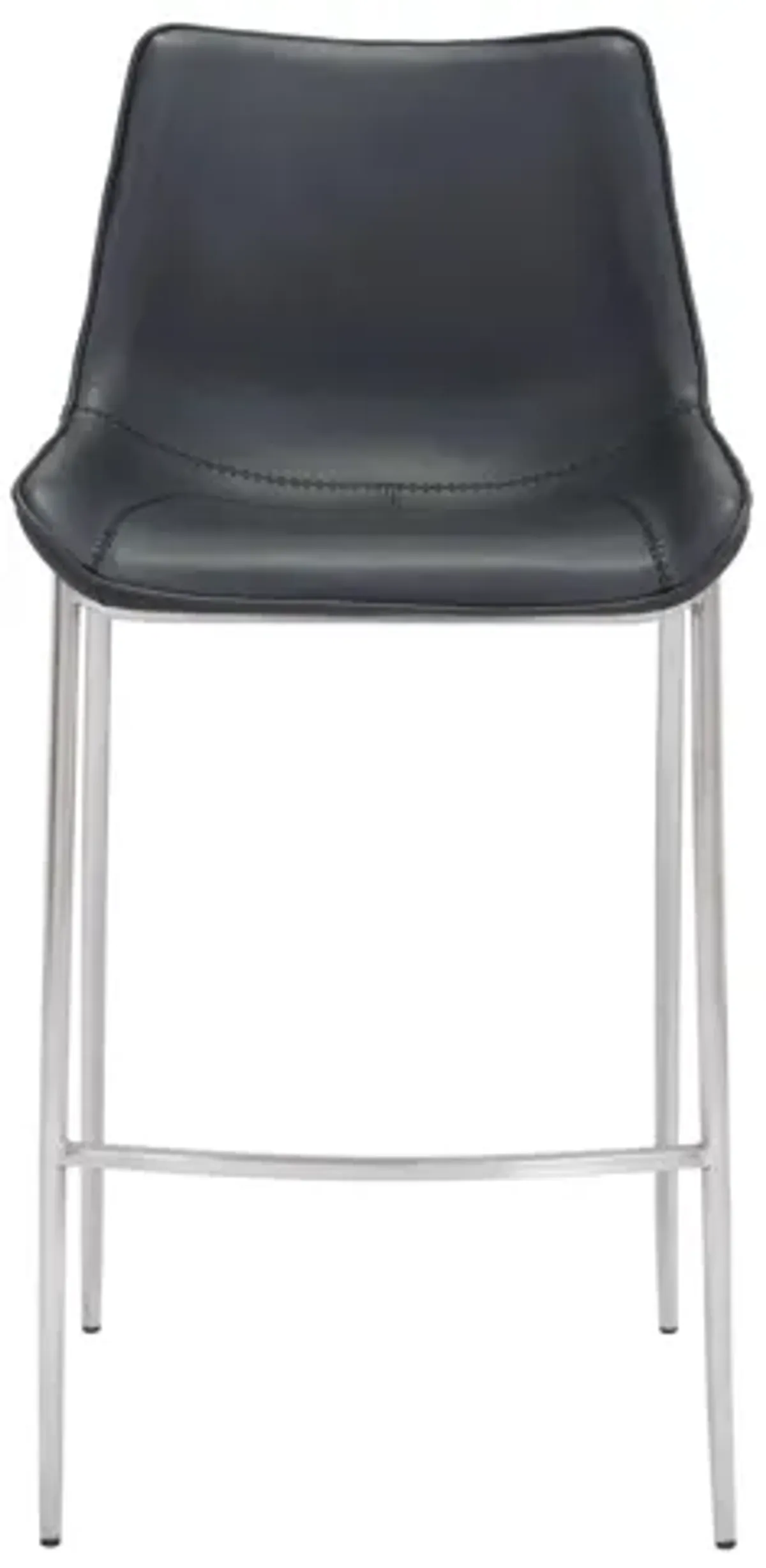 Magnus Bar Stool: Set of 2 in Black, Silver by Zuo Modern