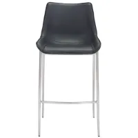 Magnus Bar Stool: Set of 2 in Black, Silver by Zuo Modern
