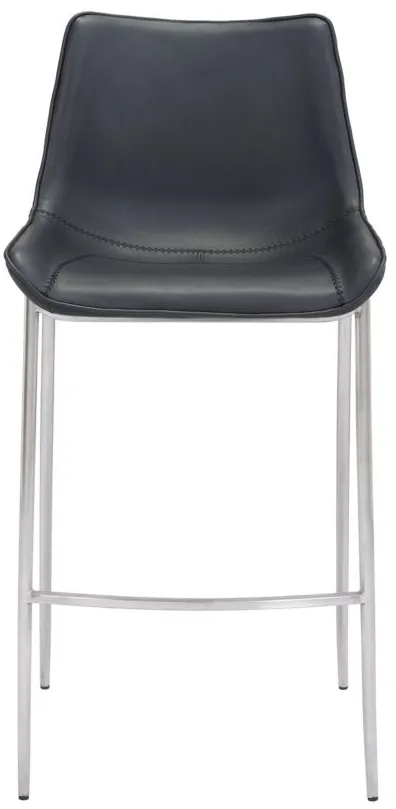 Magnus Bar Stool: Set of 2 in Black, Silver by Zuo Modern
