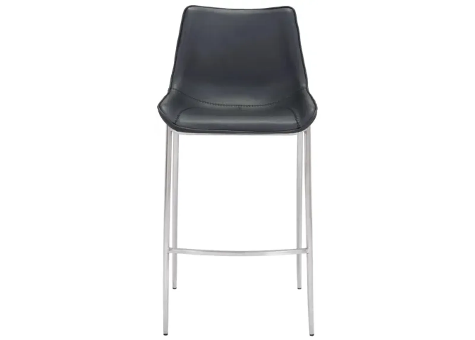 Magnus Bar Stool: Set of 2 in Black, Silver by Zuo Modern