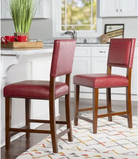 Brook Counter Stool in Red by Linon Home Decor