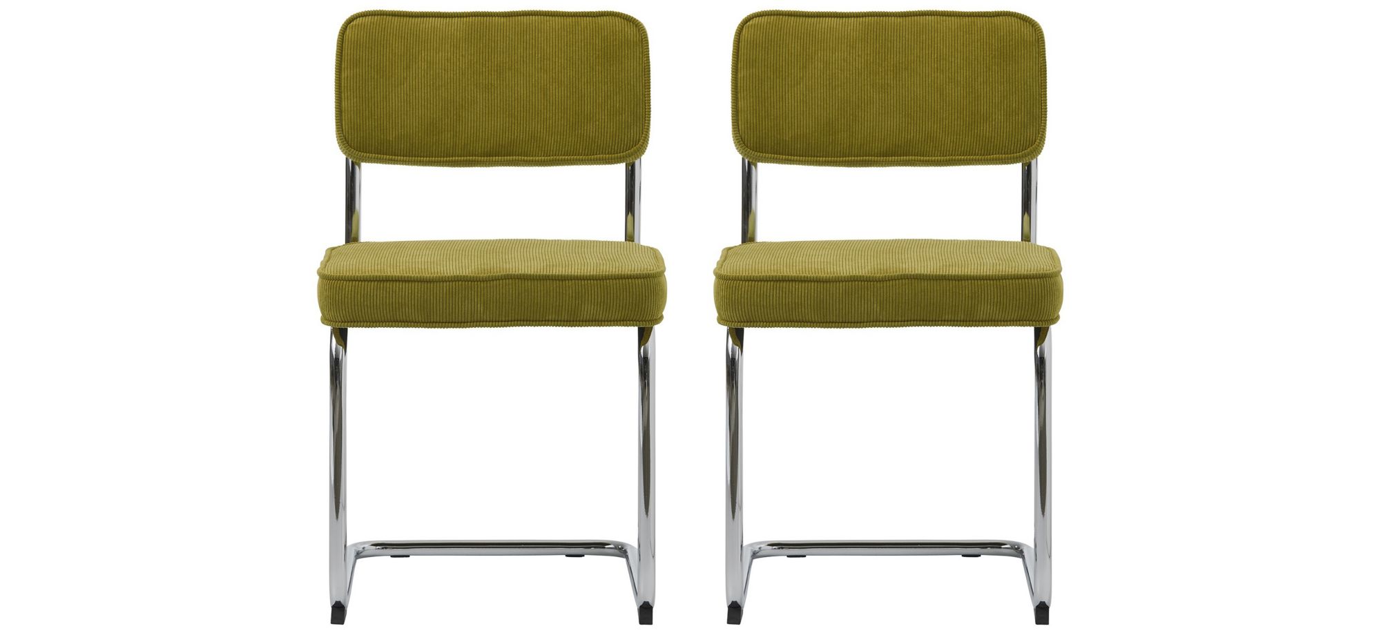 Rupert Dining Chairs Set of 2 in Green Corduroy by Unique Furniture