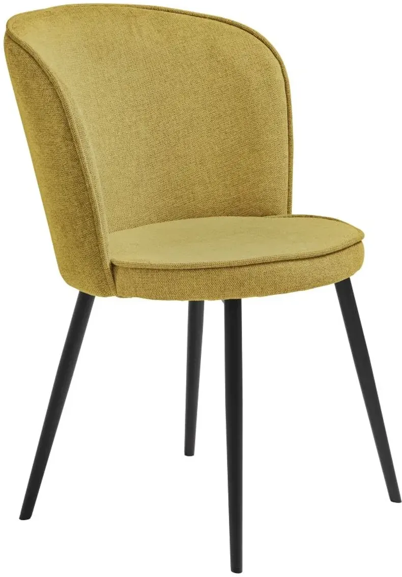 Burnaby Dining Chairs- Set of 2 in Mustard Yellow by Unique Furniture