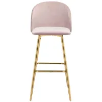 Cozy Bar Stool in Pink, Gold by Zuo Modern