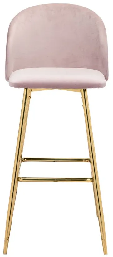 Cozy Bar Stool in Pink, Gold by Zuo Modern