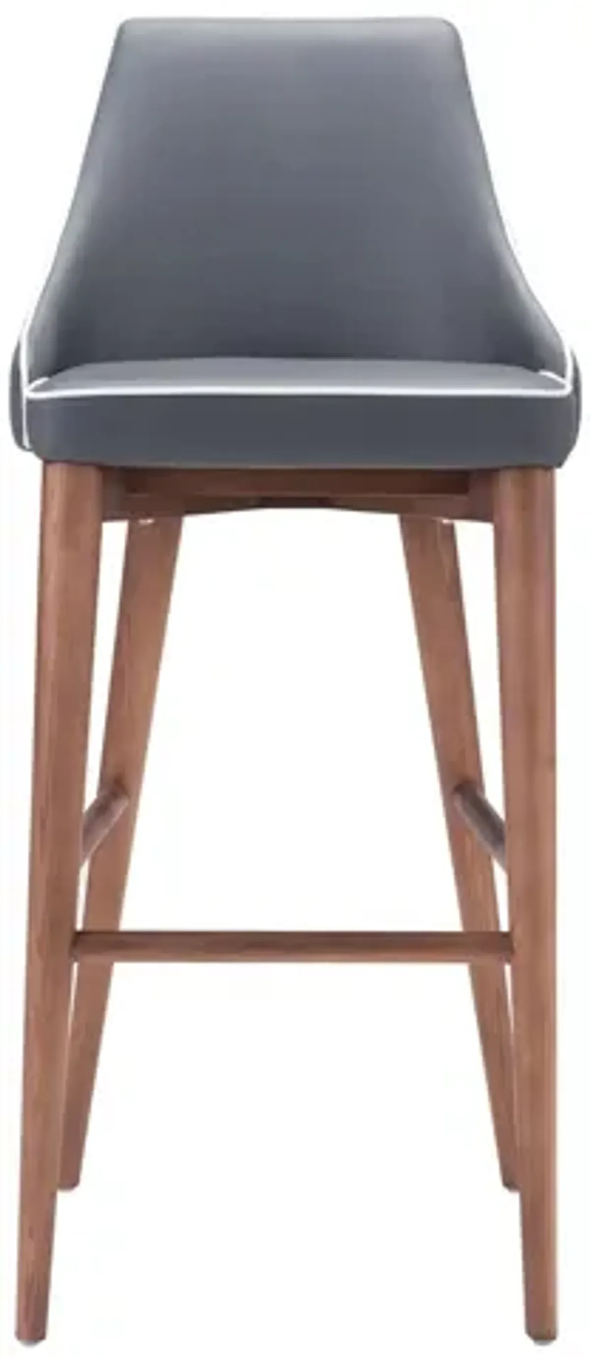 Moor Bar Stool in Dark Gray, Brown by Zuo Modern