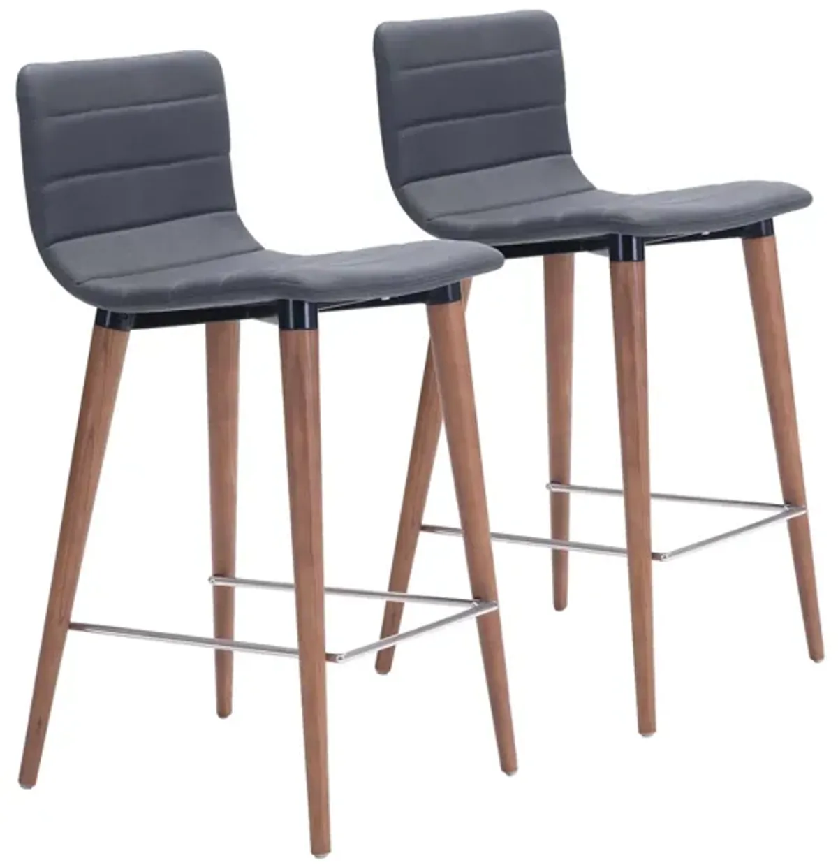 Jericho Counter-Height Stool: Set of 2 in Gray, Brown by Zuo Modern