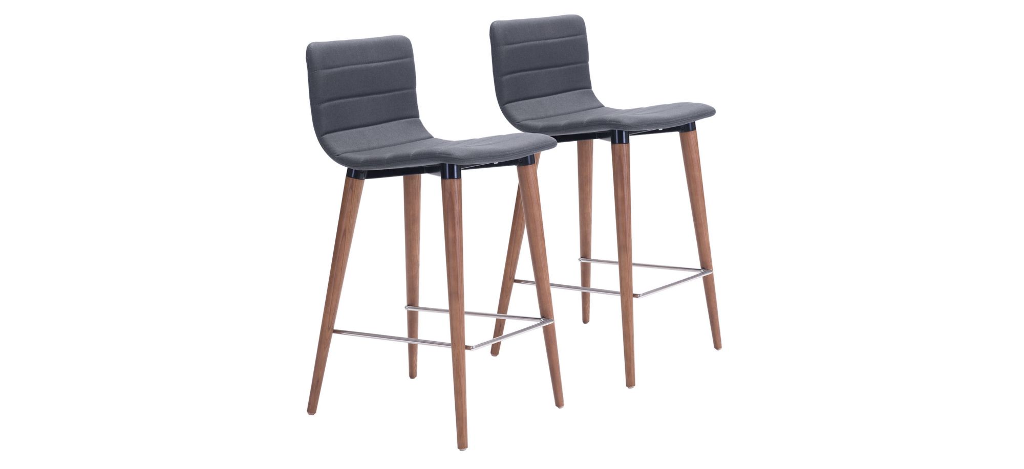 Jericho Counter-Height Stool: Set of 2 in Gray, Brown by Zuo Modern