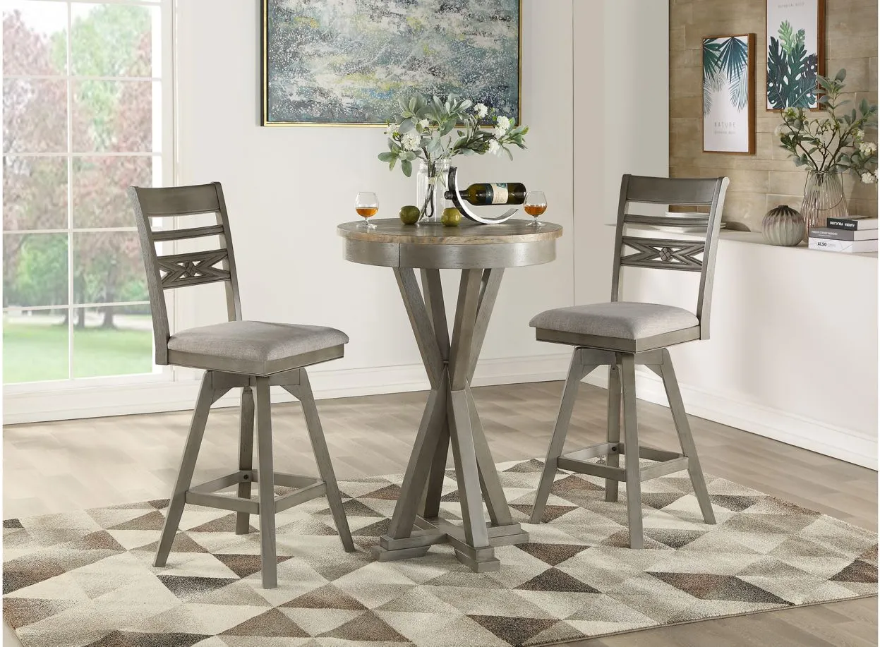 Pine Crest Bar Stool - Set of 2 in Burnished Gray by ECI